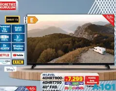 Hİ-LEVEL FHD 40 İNÇ SMART TV AKILLI TELEVİZYON